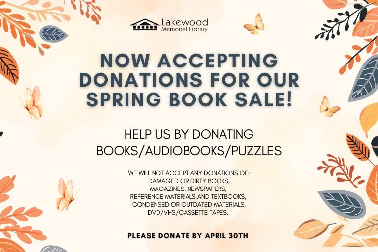 Spring Book Sale Donations