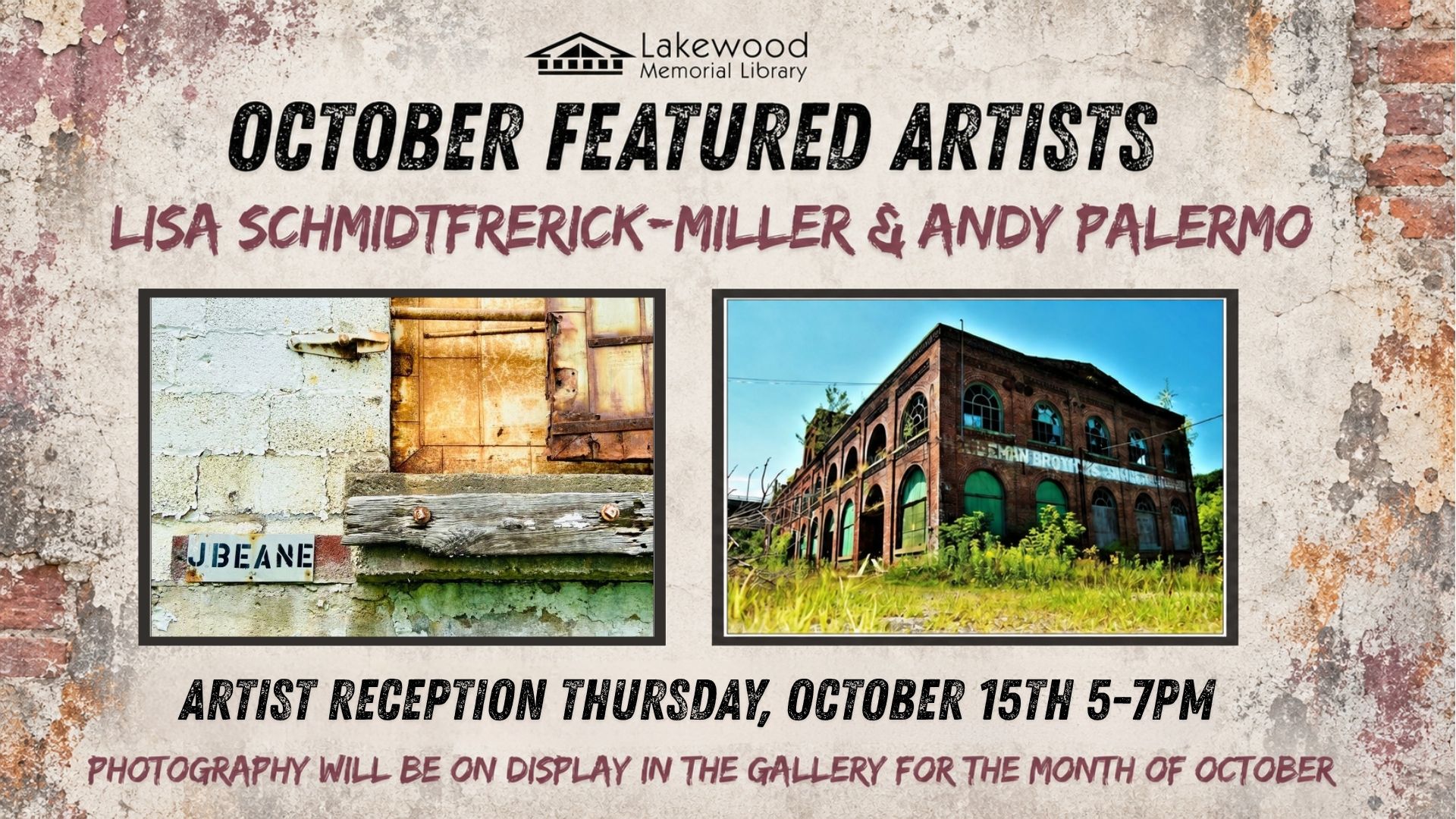 October featured artists: Lisa Schmidtfrerick-Miller and Andy Palermo